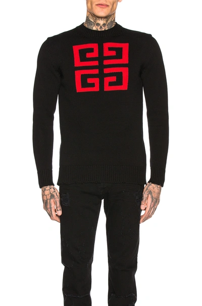 Shop Givenchy Logo Sweatshirt In Black & Red