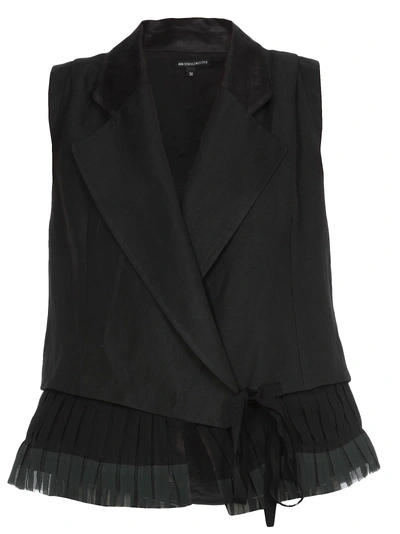 Shop Ann Demeulemeester Silk And Linen Waistcoat In Francis Black + Mercure Beetle