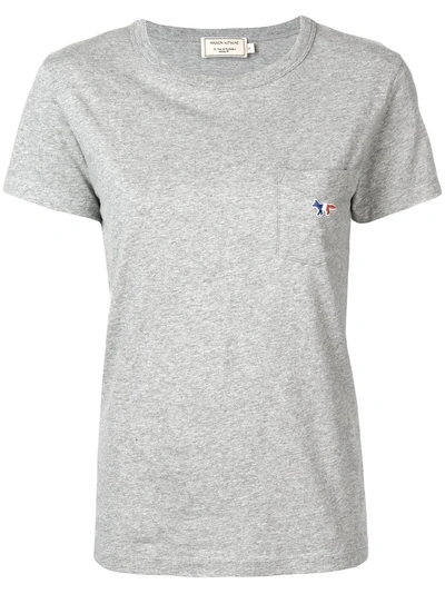 Shop Maison Kitsuné T-shirt Mit Fuchs - Grau In Grey