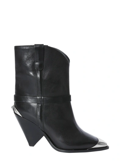 Isabel Marant Lamsy Embellished Leather Ankle Boots In Black | ModeSens