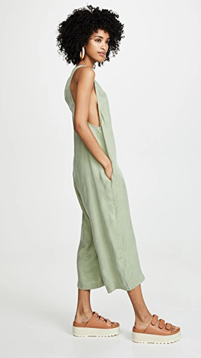 Shop Minkpink Racer Back Jumpsuit In Sage