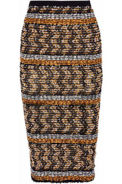 Shop Roland Mouret Woman Gunby Bouclé-knit Pencil Skirt Multicolor