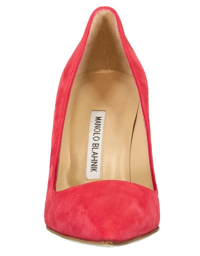 Shop Manolo Blahnik Suede Bb Pump In Watermel