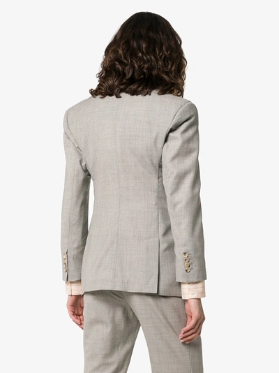 Shop Wright Le Chapelain Single-breasted Tailored Blazer In Grey