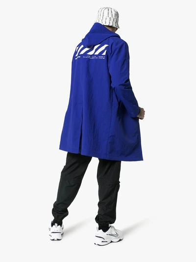 Shop Off-white Logo Windbreaker Jacket In Blue