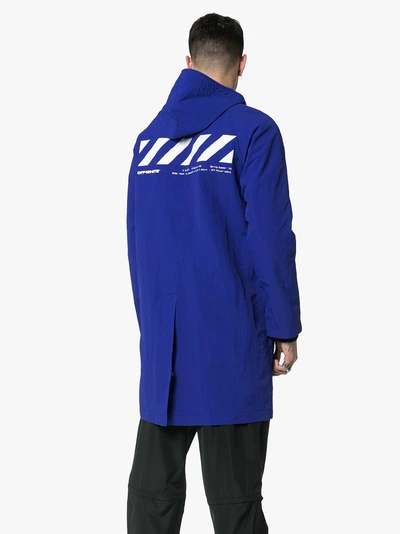 Shop Off-white Logo Windbreaker Jacket In Blue