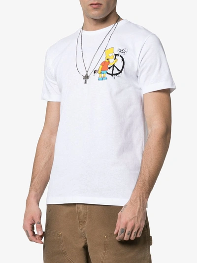 Shop Off-white Bart Simpson Print Cotton T-shirt