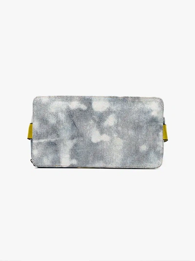 Shop Off-white Blue And Yellow Bleached Denim Crossbody Bag