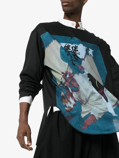 Shop Yohji Yamamoto Printed Long-sleeve T-shirt In Neutrals