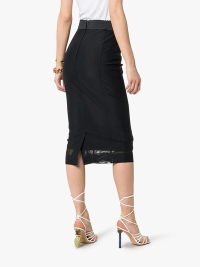 Shop Dolce & Gabbana High-waisted Mesh Pencil Skirt In Black