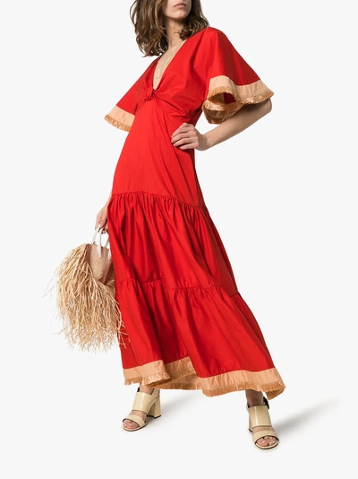 Shop Johanna Ortiz Untold Stories Cotton Maxi Dress In Red