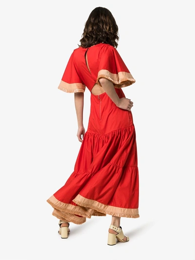 Shop Johanna Ortiz Untold Stories Cotton Maxi Dress In Red