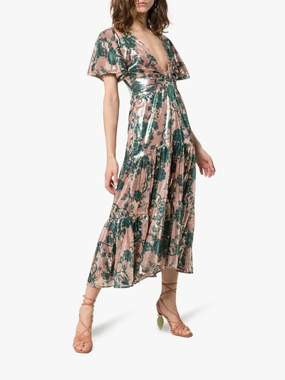 Shop Johanna Ortiz Modern Muse Sequin-embellished Dress In Multicoloured
