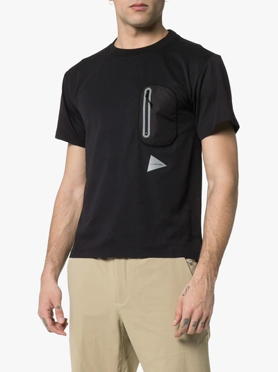 Shop And Wander Black Hybrid Zip Pocket T-shirt