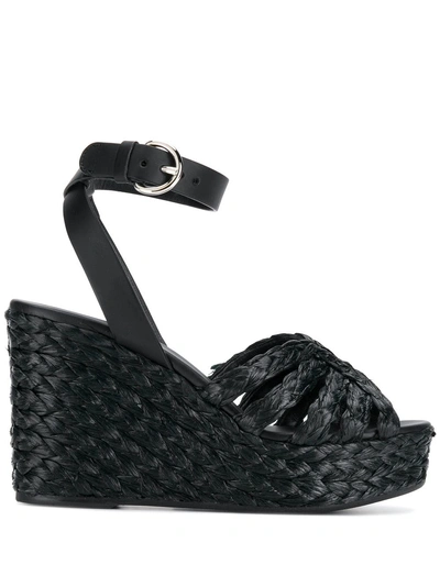 Shop Prada Woven Sole Sandals - Schwarz In Black