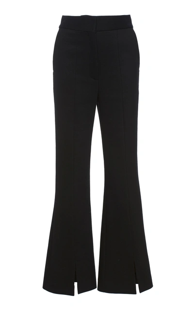 Shop Adam Lippes Checked Cropped Wide-leg Pants In Black