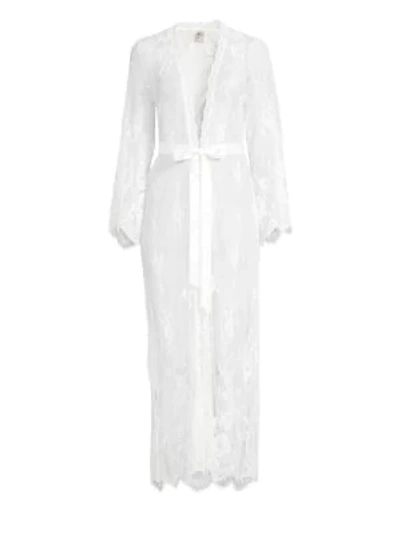 Shop Jonquil Dalia Lace Robe In Ivory