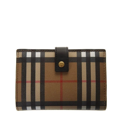 Shop Burberry Vintage Check Foldover Wallet In Multi