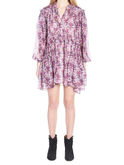 Shop Isabel Marant Nydia Floral Printed Dress In Multi