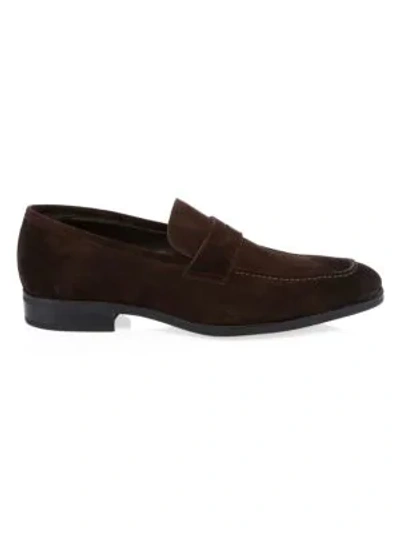 Shop To Boot New York Raleigh Suede Loafers In Brown