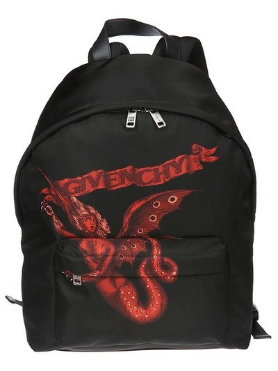 Shop Givenchy Printed Zipped Backpack In Black