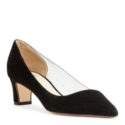 Shop Francesco Russo Black Suede Pvc Pumps In Black/transparent