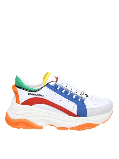 Shop Dsquared2 Dsquared Sneakers Bumpy 551 In Multicolor Leather In White