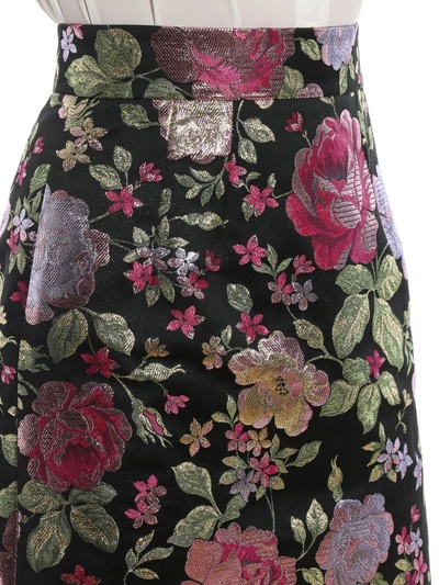 Shop Dolce & Gabbana Floral Pattern Skirt In Jacquard