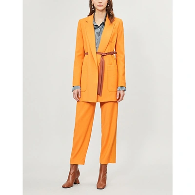 Shop Roksanda Bleyda Crepe Blazer In Citrine