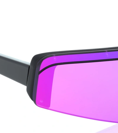 Shop Balenciaga Ski Rectangle Sunglasses In Purple