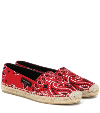 Shop Saint Laurent Printed Espadrilles In Red