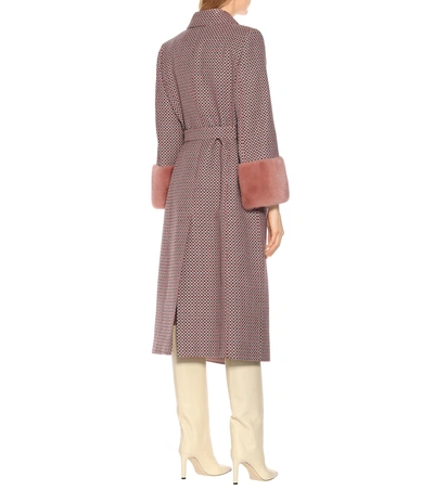 Shop Fendi Wool Coat In Pink