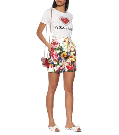Shop Dolce & Gabbana Floral Stretch Cotton Shorts In Multicoloured