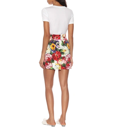 Shop Dolce & Gabbana Floral Stretch Cotton Shorts In Multicoloured