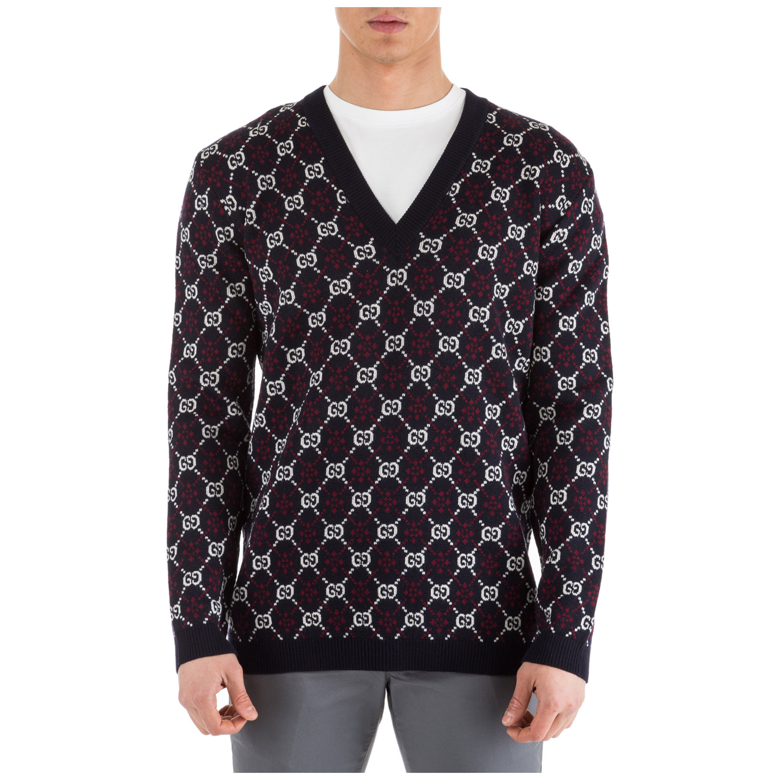 Gucci Men's V Neck Jumper Sweater 