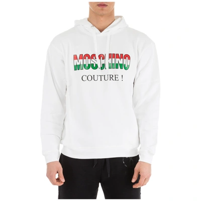 Shop Moschino Men's Hoodie Sweatshirt Sweat In White