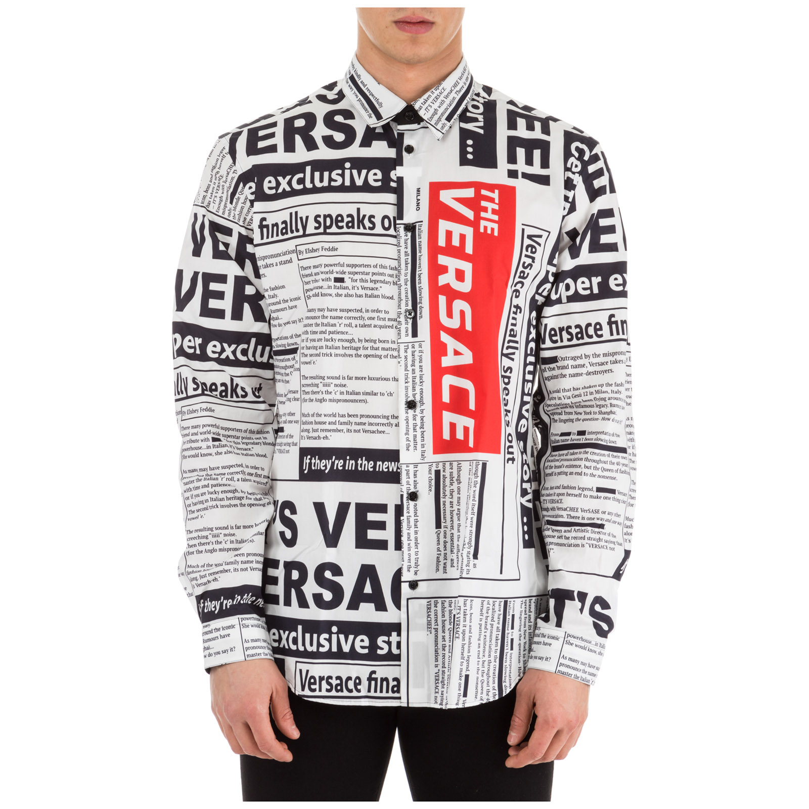 versace men's long sleeve shirt