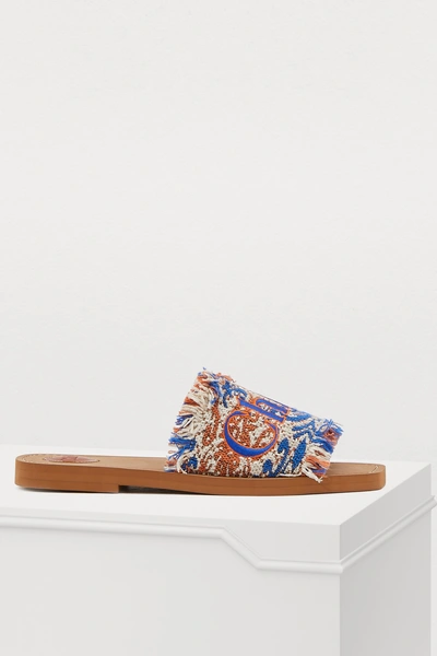 Shop Chloé Woody Mules In Imperial Blue