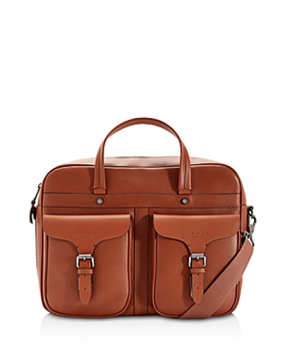 Shop Ted Baker Forsee Fashion Leather Document Bag In Tan