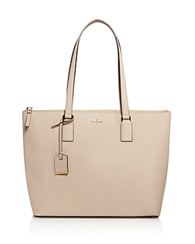 Shop Kate Spade New York Cameron Street Lucie Saffiano Leather Tote In Tusk Ivory/gold