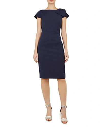 Shop Ted Baker Working Title Zameldd Bow-detail Dress In Navy