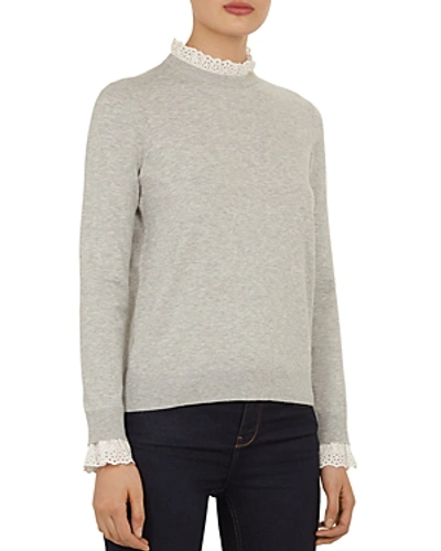 Shop Ted Baker Kaytiie Layered-look Sweater In Gray