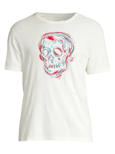 Shop John Varvatos Cotton Skull Tee In Natural