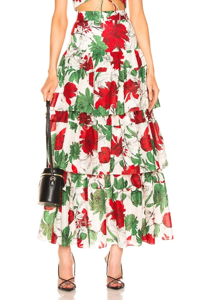 Shop Alexis Delora Skirt In Garden Ivory