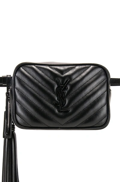 Shop Saint Laurent Monogramme Lou Hip Belt With Pouch In Black