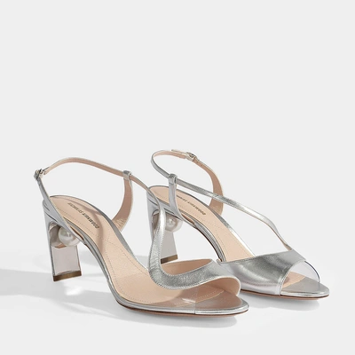 Shop Nicholas Kirkwood | 70mm Maeva Pearl S Sandals In Silver Metallic Nappa Leather