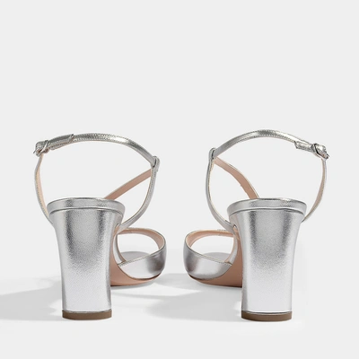 Shop Nicholas Kirkwood | 70mm Maeva Pearl S Sandals In Silver Metallic Nappa Leather