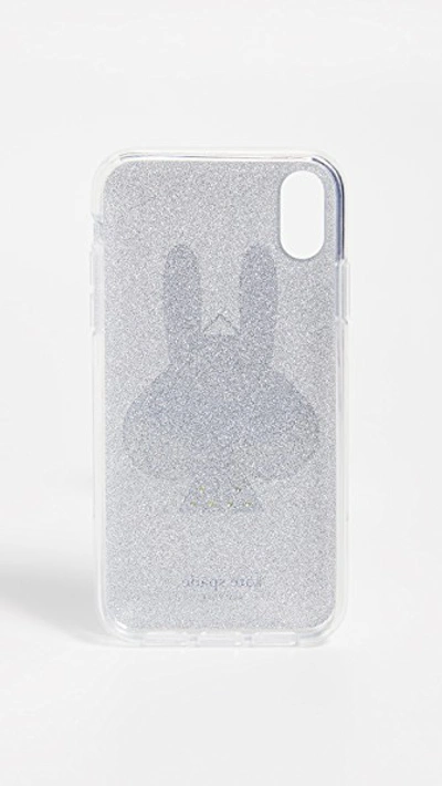 Shop Kate Spade Glitter Money Bunny Iphone Xr Case In Silver Multi