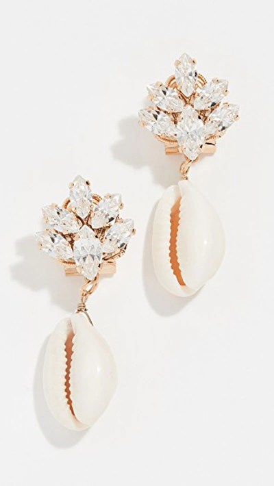 Shop Anton Heunis Omega Clasp Cluster Shell Earrings In Clear/shell