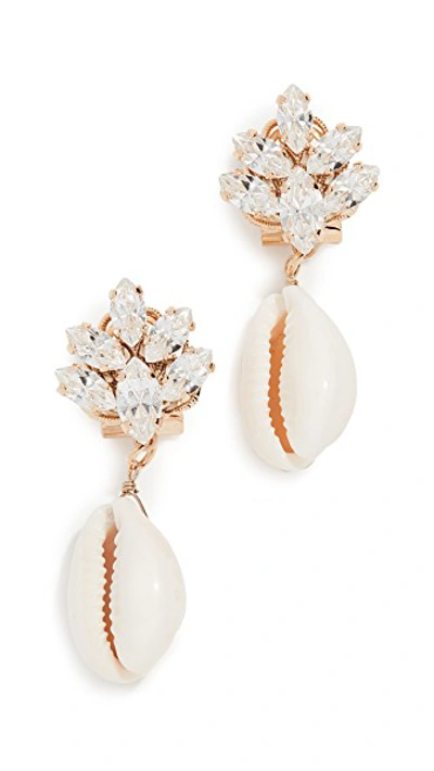 Shop Anton Heunis Omega Clasp Cluster Shell Earrings In Clear/shell